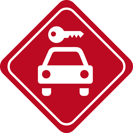 car and key signal in rotated square